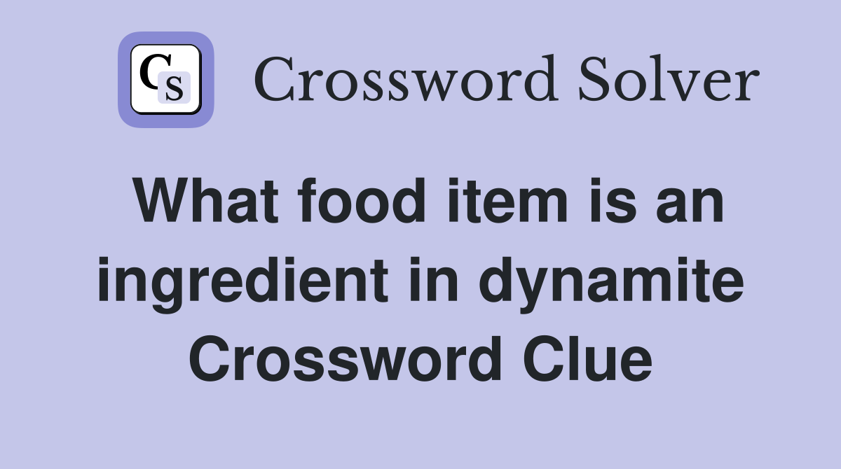 Dynamite crossword sale